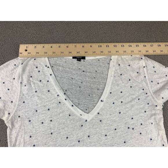 Rails Women Extra Small‎ White Black Star Print V-neck T-shirt - Picture 5 of 12